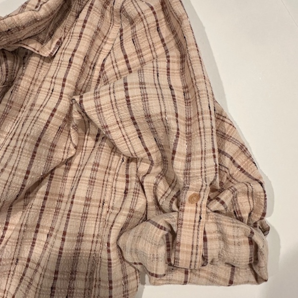 Calvin Klein Plaid‎ Button-up Women's  Over-sized Collard Shirt - Size L - Picture 11 of 12